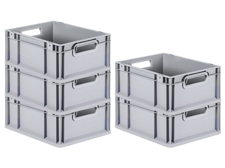 PROREGAL SuperSparSet 5x Eurobox NextGen Grip | HxBxT 17x30x40cm | 16 Liter | Griffe offen | Glatter