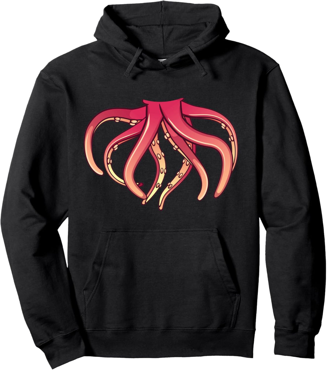 Squid Costume T-Shirt for Halloween Squid Animal Cosplay Pullover Hoodie