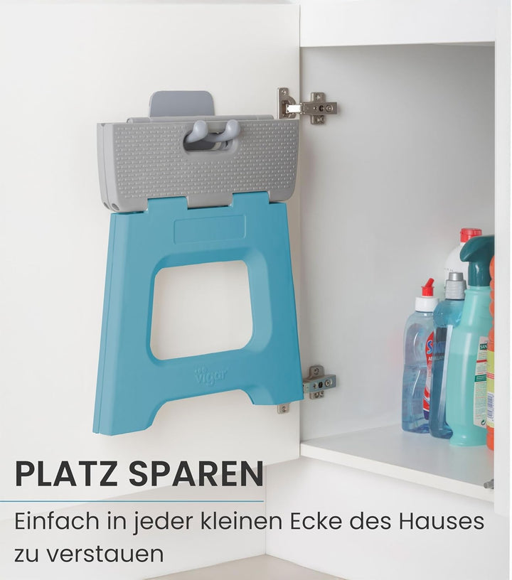 Vigar Kompakte Tritthocker Klappbar für Erwachsene, 27 cm, Klapphocker Faltbar 150 kg rutschfest, Le