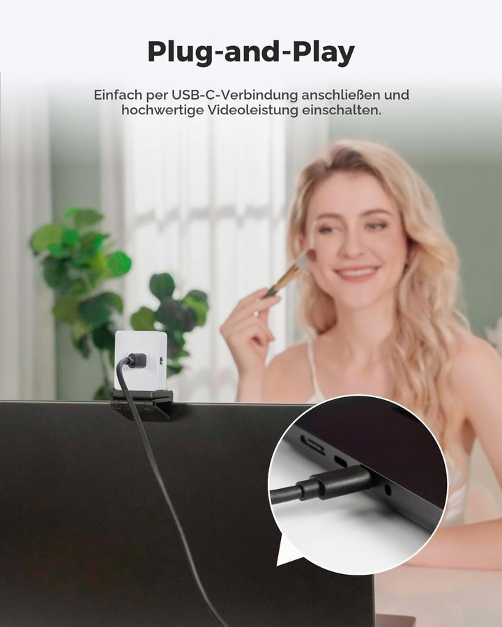 OBSBOT Meet 2 Ultra HD 4K Streaming Webcam, 1080p at 60 FPS, Videokonferenz Kamera mit KI Automatisc