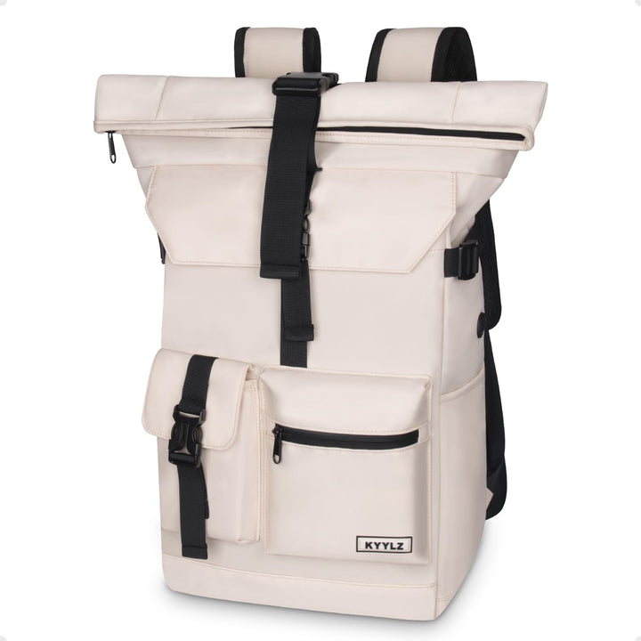 Rucksack Damen,Rolltop Rucksack Herren,28L Gross Schulrucksack Rucksack Wasserdicht mit Laptopfach 1