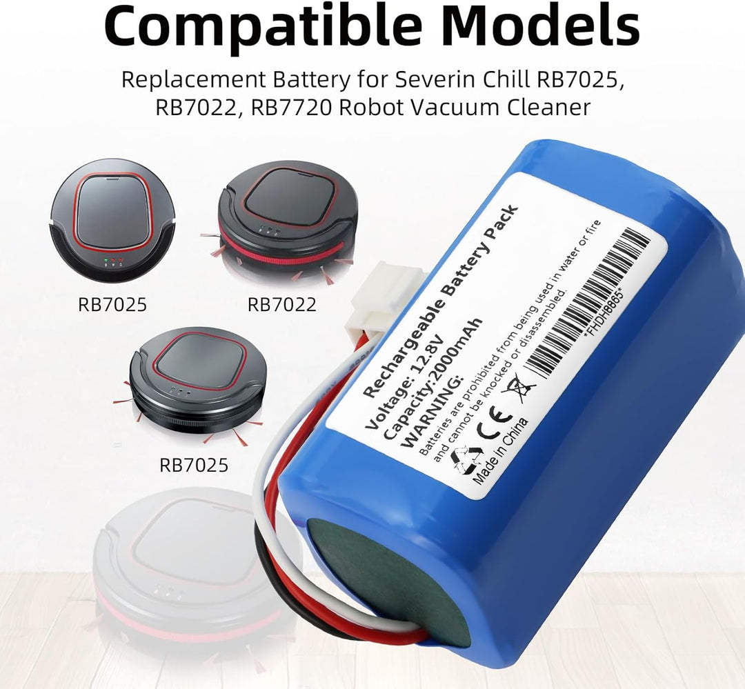 K KYUER 2000mAh Rechargable Saugroboter Akku für Severin Chill RB 7025 RB-7025 RB7022 RB7720 Robot V