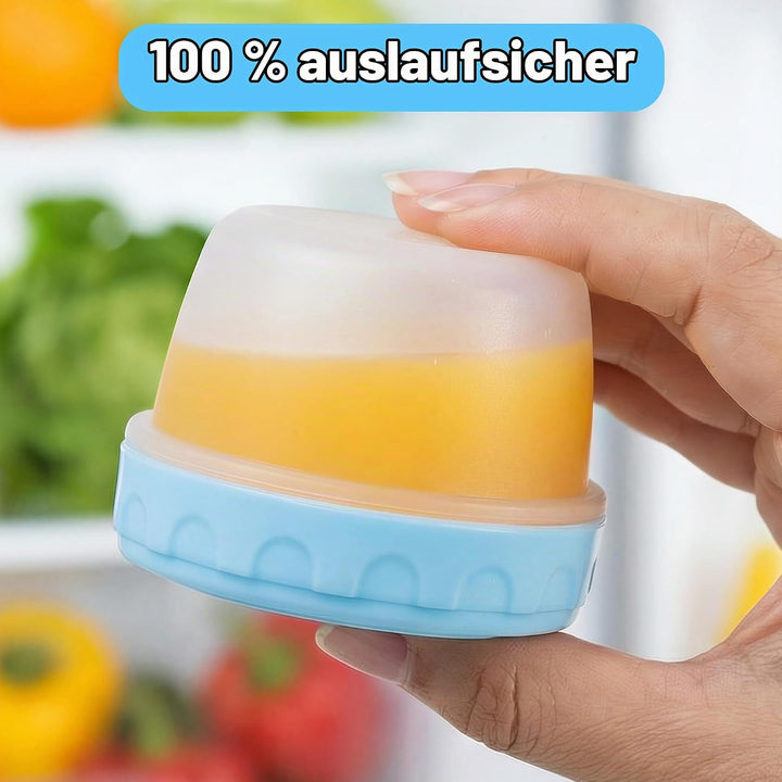 16 Stück Gefrierdosen 4 Grössen mit Messskala, Wiederverwendbare Kleine Dosen mit Deckel, Auslaufsic