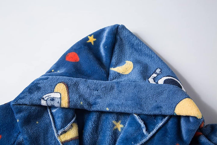 Jungen Bademantel Mädchen Unisex Kinder Bademantel Weich Flanell Fleece Robe für Kinder 1-12 Jahre,