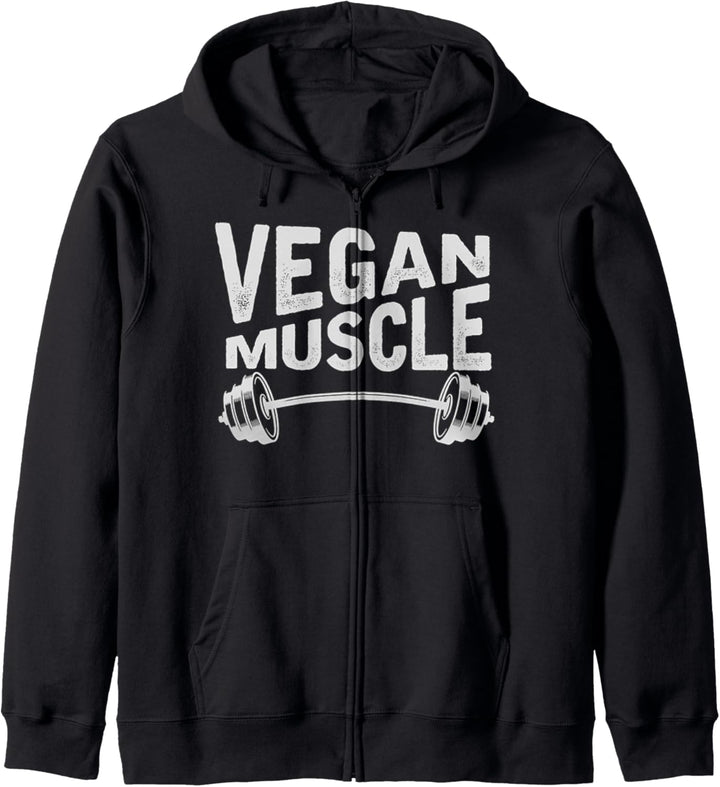 Vegan Muscle Muskeln Natural Veganer Pflanzen Fitness Train Kapuzenjacke