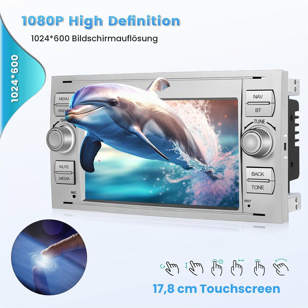 [2G+64G] Hikity Autoradio Navi Für Ford Transit Fiesta Focus Mondeo Kuga Galaxy S-Max Android 13 Wir