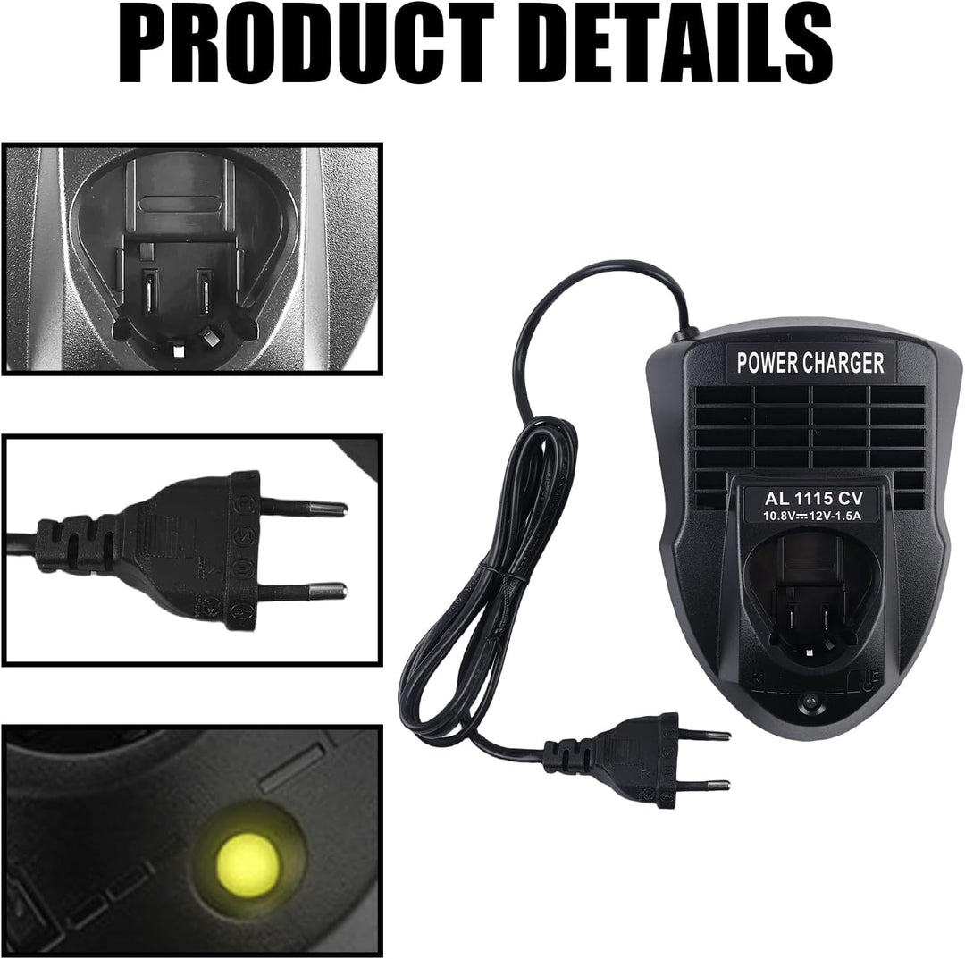 12V Akku Ladegerät für Bosch, Li-ion Ladegerät für Bosch Professional, AL1115CV Akkus Schnellladeger