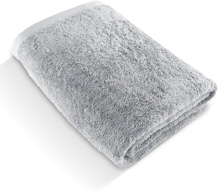 herzbach home Premium Badetuch 100 x 150 cm (Silbergrau) – Grosses, weiches & saugstarkes Badehandtu