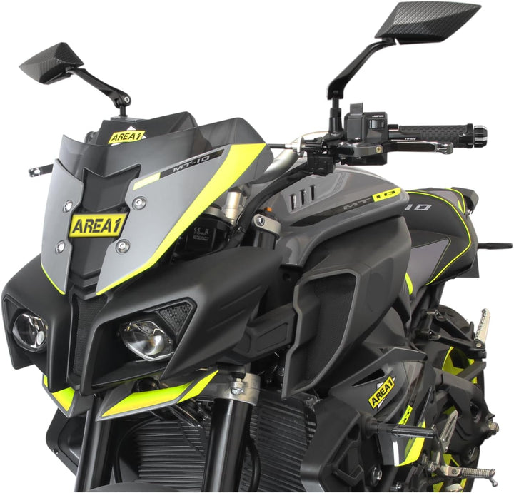 Area1 Universal Motorrad Rückspiegel Paar e-geprüft 2x M10 Rechtsgewinde + Linksgewindeadapter, pass