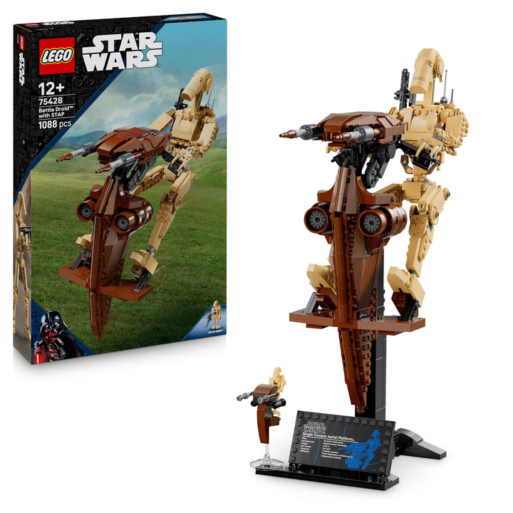 LEGO Star Wars 75428 Kampfdroide mit STAP Bauspielzeug - Spiel- und Ausstellungsfigur mit Speeder -