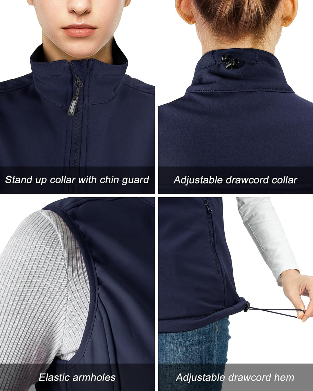 Outdoor Ventures Damen Sport Softshell Weste Leichte Ärmellose Jacke Frauen Gilets Winddicht Warm Fl
