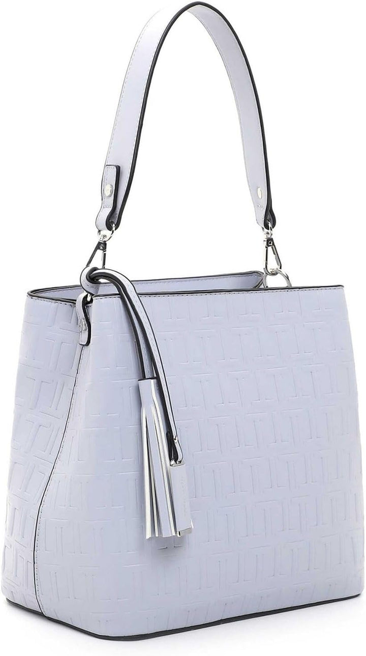 Tamaris Beutel Leona 32171 Damen Handtaschen Print Einheitsgrösse Greyblue 855, Einheitsgrösse Greyb