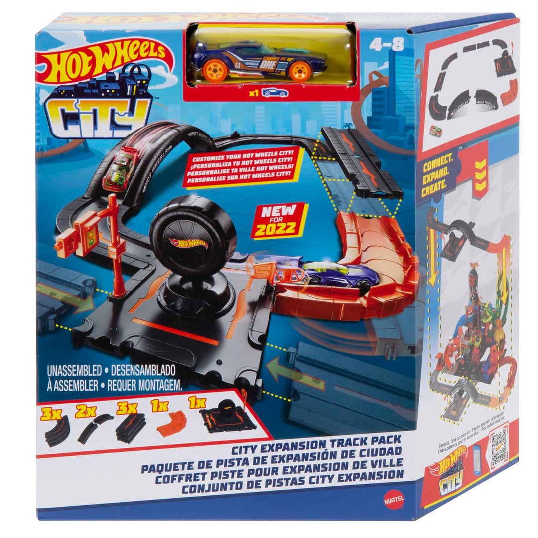 Hot Wheels City - Erweiterungs-Streckenset inklusive 10 Komponente für individuelle Gestaltung und A