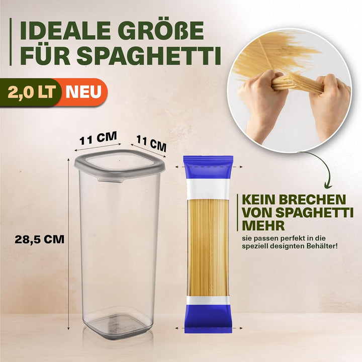Vorratsdosen mit Deckel Luftdicht, 6er Vorratsbehälter Set BPA-Frei, Vorratsdose zur Müsli Mehl Aufb