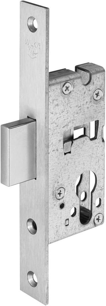 WILKA Riegel-Schloss 038R | Dornmass 40 mm | Stulpe 181 mm flach Edelstahl | 1 Stück, 40 mm