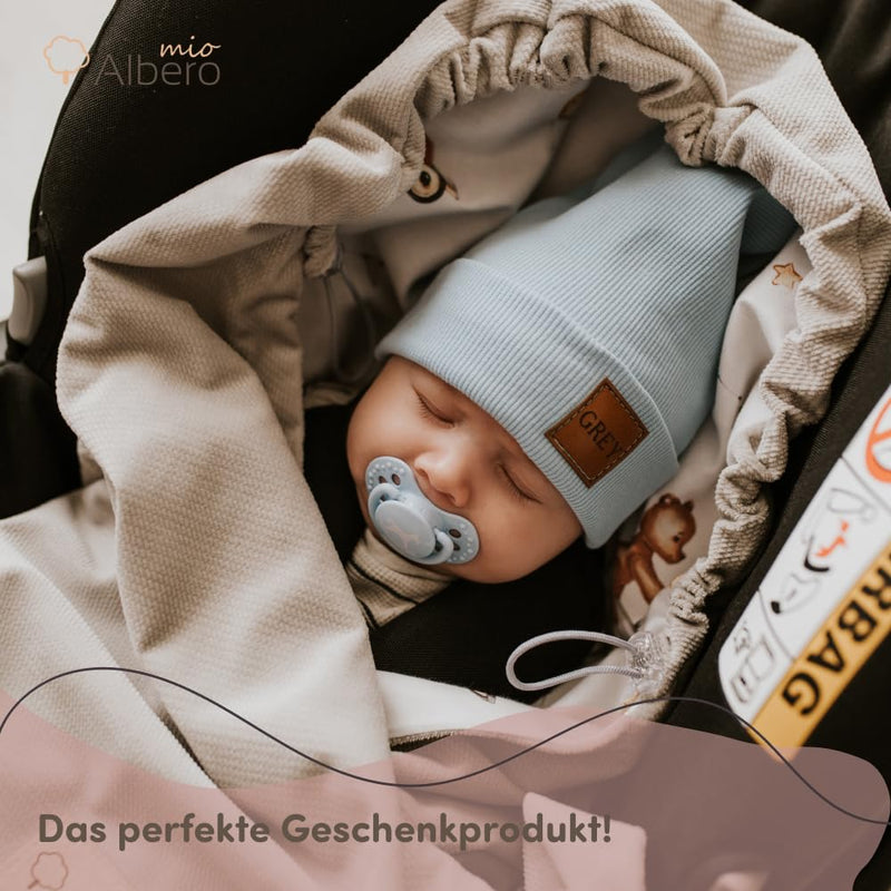 Albero Mio Baby Fleece Kapuzen-Ponchos Unisex zum Auto | Alter: 1-4 | 100% Baumwolle | Atmungsaktive