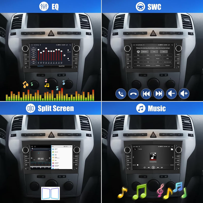 [2+64G] CAMECHO Android 13 Autoradio für Opel Corsa d/Astra h/Zafira b/Meriva/Vivaro mit Carplay/And