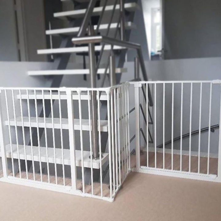 Safetots Zwei-Tür-Treppenschutzgitter Set, Weiss, 226cm Gesamtlänge, 70cm Höhe, Schraubmontage Weiss