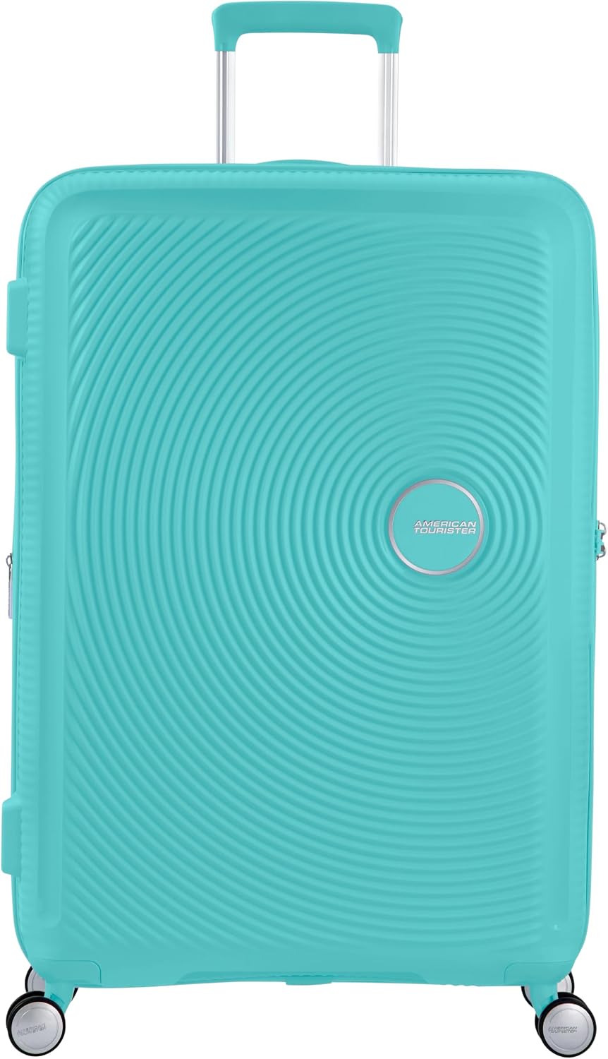 American Tourister Soundbox - Spinner L Erweiterbar Koffer, 77 cm, 97/110 L, Blau (Poolside Blue) Po