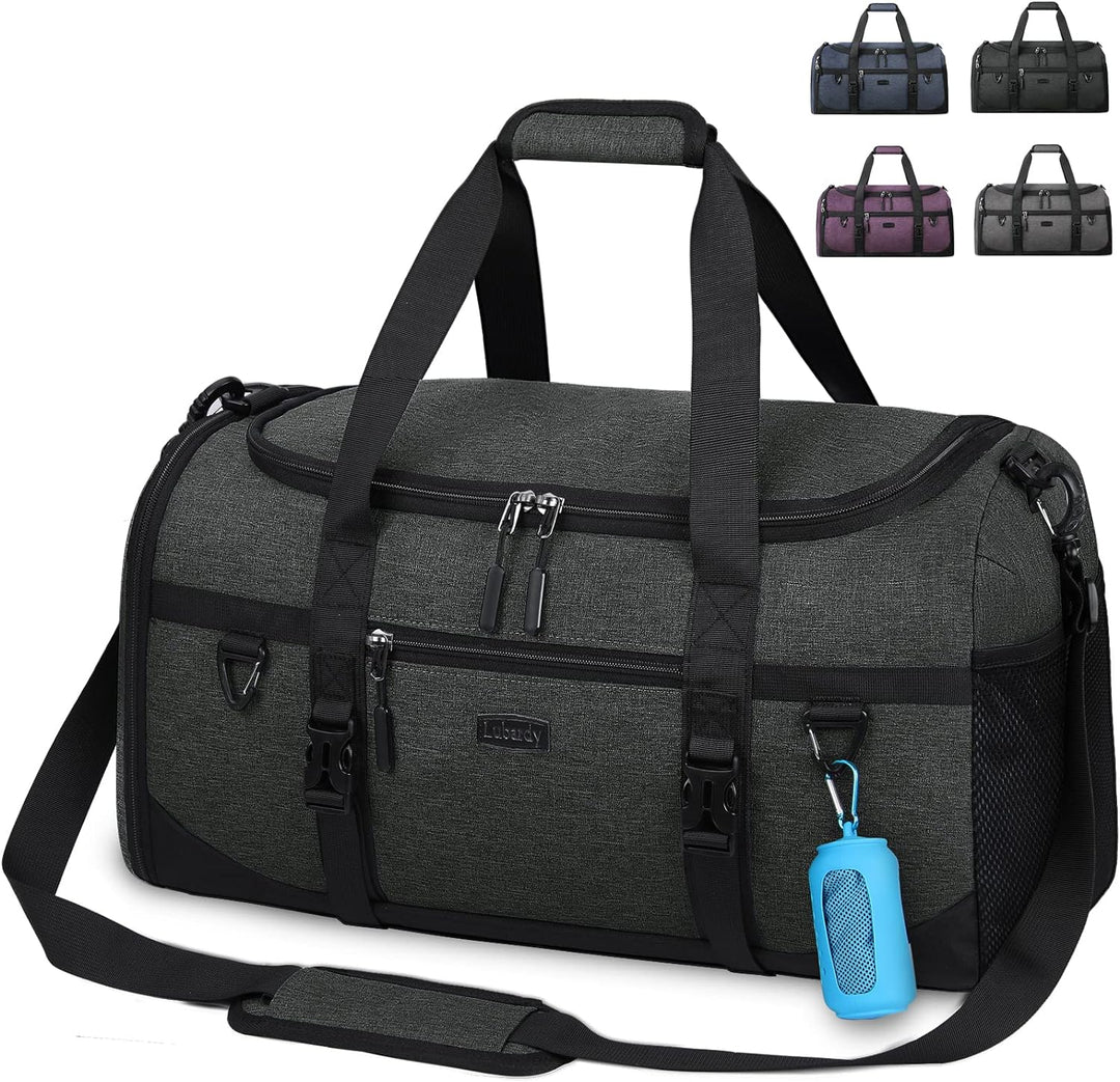Lubardy Sporttasche Reisetasche Gross 55L Wasserdicht mit Sporthandtuch Schuhfach Nassfach Weekender