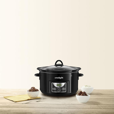 Crockpot Schongarer | 4,7 l (bis zu 5 Personen) | programmierbare Zeitschaltuhr | Schwarz