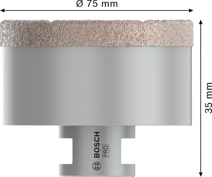 Bosch Professional 1x Diamanttrockenbohrer Dry Speed Best for Ceramic (für Trockenbohren von Hartker
