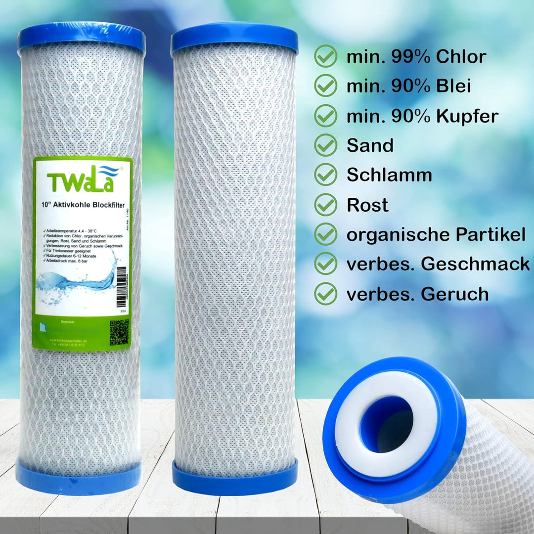 2 Jahre Set 12-teilig TWaLa 10" Zoll Ersatzfilter Umkehrosmose Anlage RO Polypropylen Sediment Vorfi