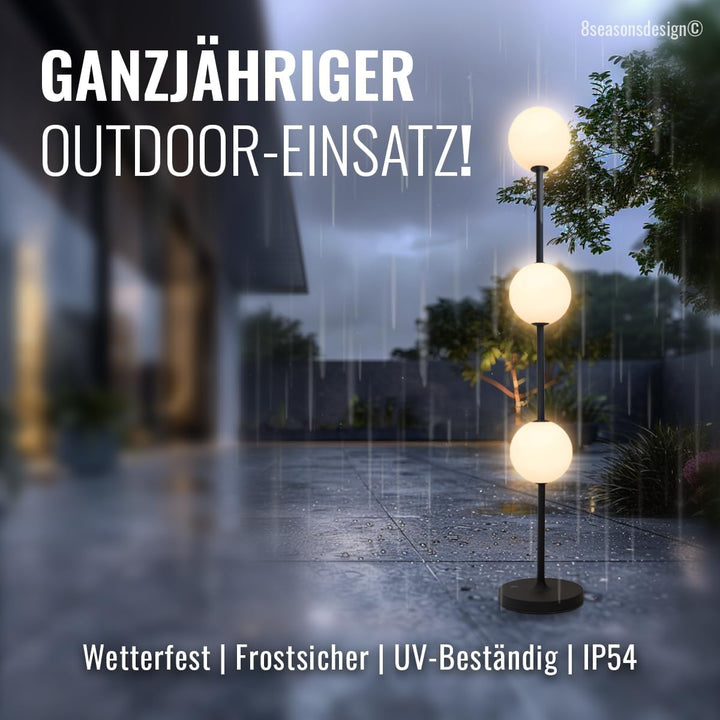 8 seasons design LED Akku Stehlampe, innen & aussen, 78,5cm - Glowing Elegance - dimmbar, Licht warm