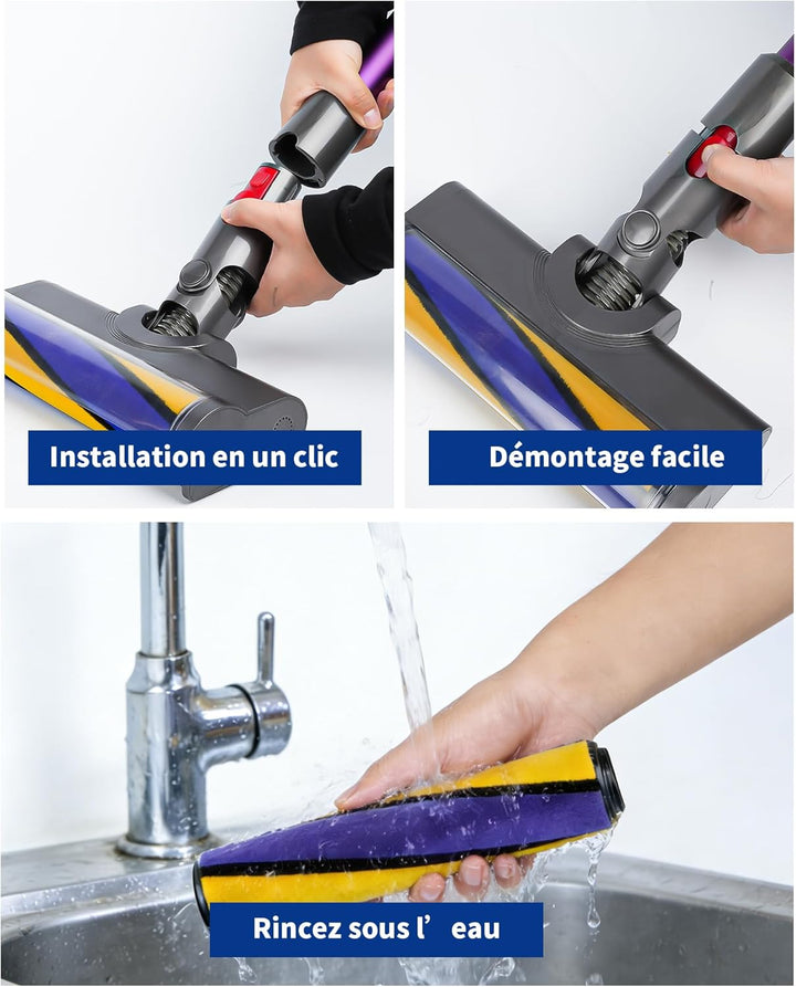 Bodendüse für Dyson V7 V8 V10 V11 V15 Staubsauger Bürste Ersatzteil Softwalze Bodenbürste mit LED-Li