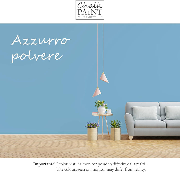Chalk Paint Everything® Azzurro Polvere Kreidefarbe Wasserbasis für Alle Oberflächen einfach zu vera