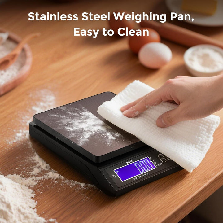 Bonvoisin 5 kg Digitale Küchenwaage 0,1 Gramm Genauigkeit, mit% Prozentfunktion, Wiegen in Gramm, Pf