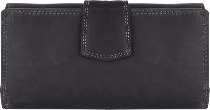 Benthill Damen Geldbörse Gross Echt Leder | Grosses Portemonnaie XXL mit RFID Schutz | Vintage Echtl