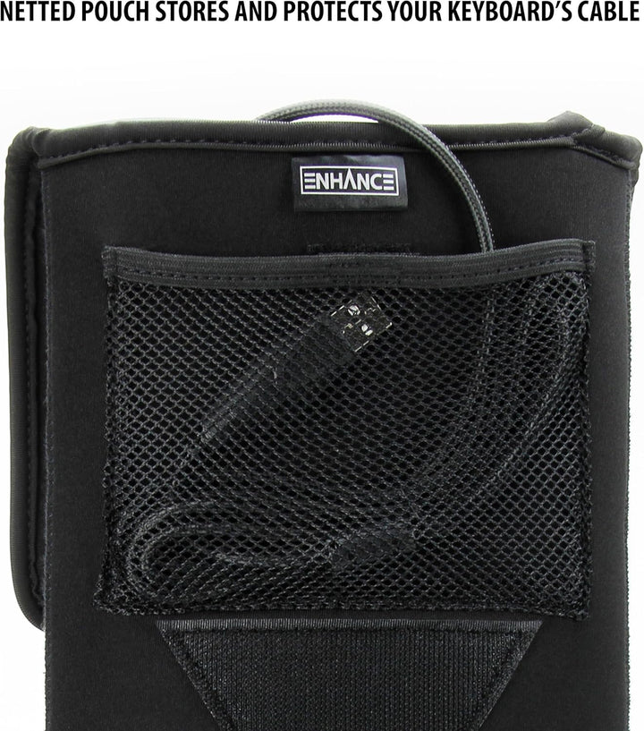 ENHANCE Schutzhülle aus Neopren für mechanische Gaming-Tastatur (bis zu 45 cm) mit Tasche auf der Vo