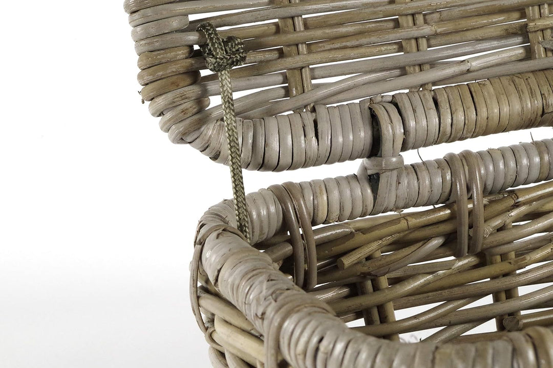 Kobolo Rattantruhe mit Griffen und Deckel 50x26x31 cm