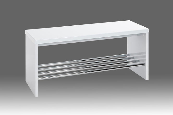 HAKU Möbel 95330 Bank 81 x 30 x 40 cm, weiss / chrom B 81 x T 30 x H 40 cm Weiss-chrom, B 81 x T 30
