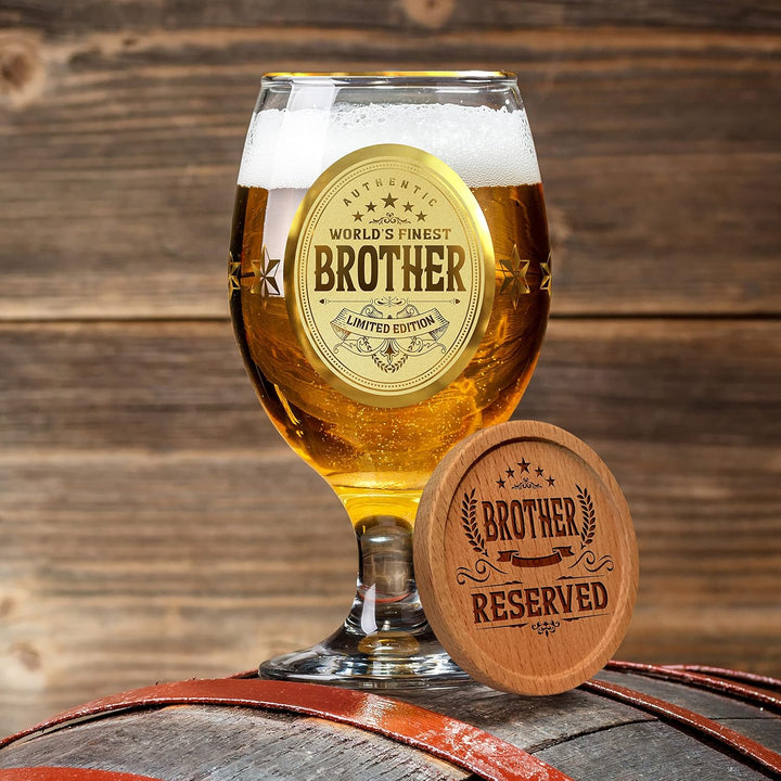 CROWNLY CRYSTAL® Personalisierte Geschenke Biergläser Weihnachtsgeschenke für Männer Bruder Geschenk