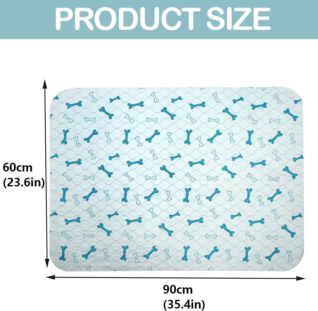Geyecete Waschbare Welpen Unterlagen,2 Stück 60 * 90cm Haustier-Urinunterlage Wiederverwendbare,PIPI