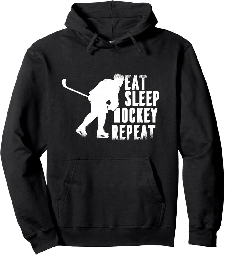 Eat Sleep Hockey Repeat Damen Herren Jungen Mädchen Kinder Eishockey Pullover Hoodie