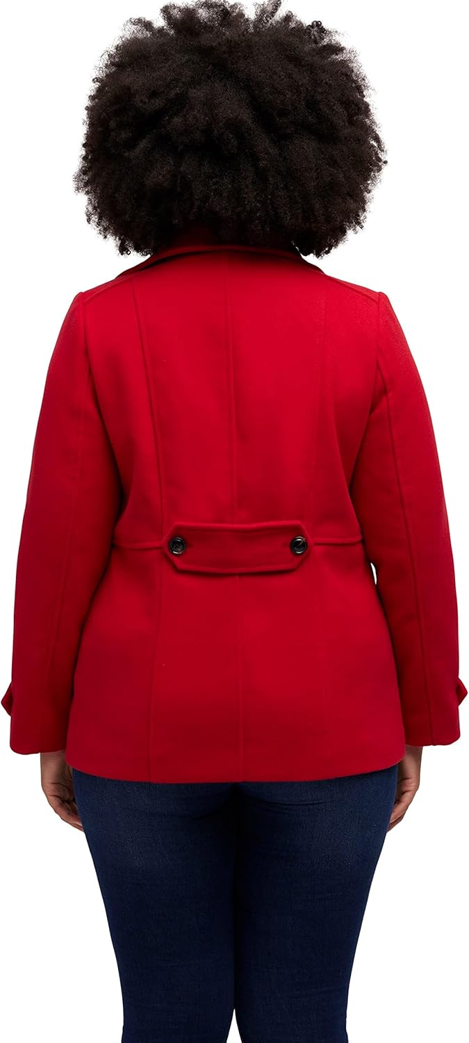 Ulla Popken Damen grosse Grössen Übergrössen Plus Size Jacke, doppelreihig, Stehkragen/Klappkragen 8