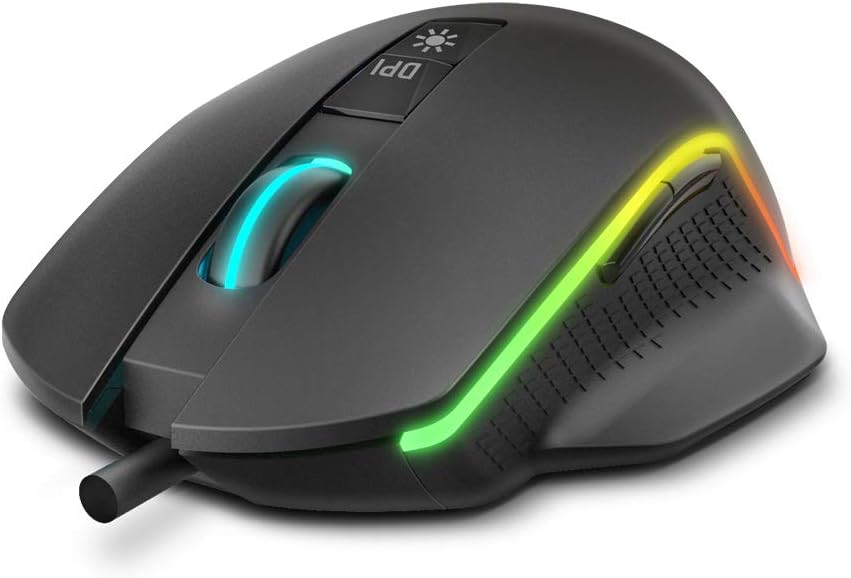 KROM KEOS - Gaming-Maus mit hochpräzisem optischen Sensor, 6400 dpi, RGB-Regenbogen, 7 programmierba