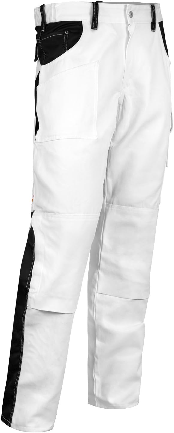 strongAnt - Arbeitshosen Herren Berlin Pro Bundhose 280 GR - Grau - Made in EU 90 Weiss / Schwarz, 9