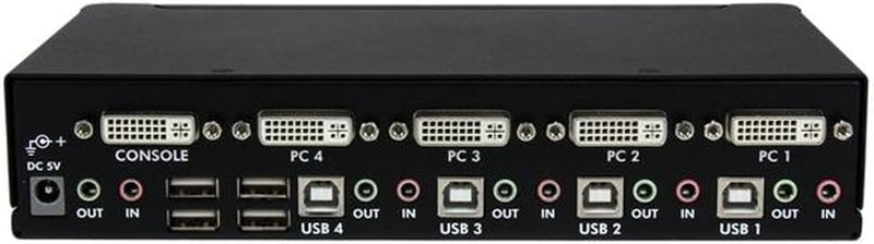 StarTech.com 4 Port Dual Link DVI USB KVM Switch mit Audio - Hochauflösender DVI KVM Desktop Umschal