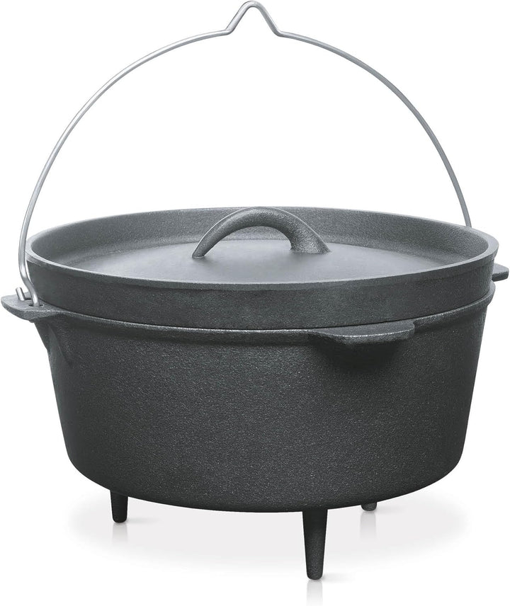Barbecook Junko Gusseisen Kochtopf Dutch Oven zum Grillen und Schmoren ueber Feuer oder auf dem Gril