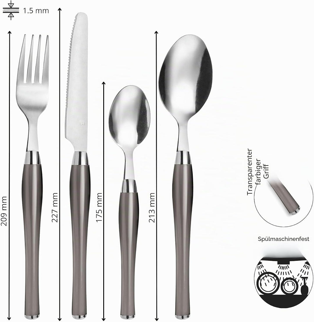 PRADEL ESSENTIEL – Drahtkorb mit 24 Besteckteilen für 6 Personen – Purity – Edelstahl 18/0, Standard