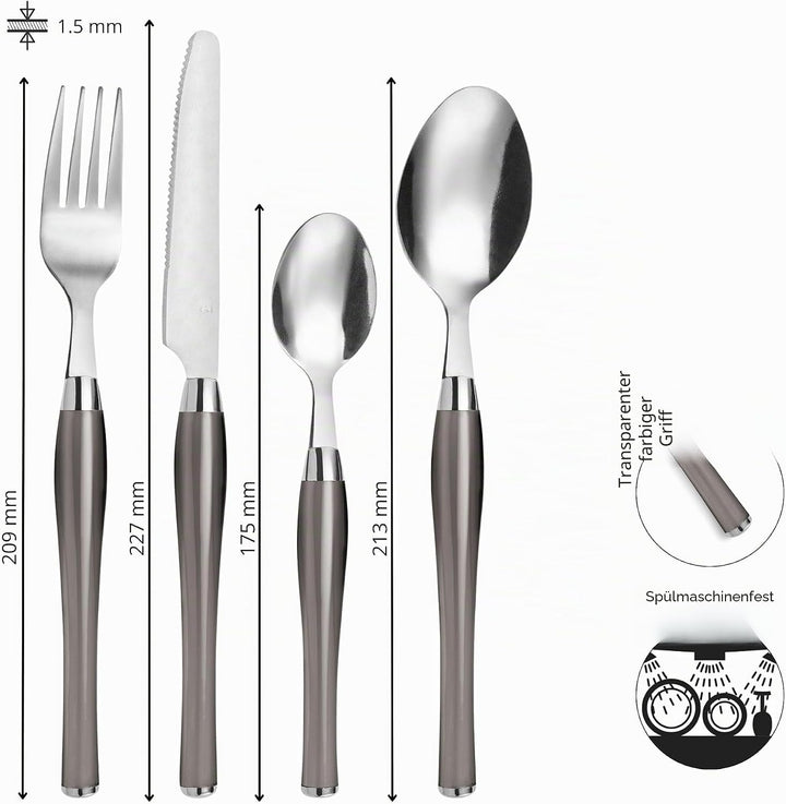 PRADEL ESSENTIEL – Drahtkorb mit 24 Besteckteilen für 6 Personen – Purity – Edelstahl 18/0, Standard