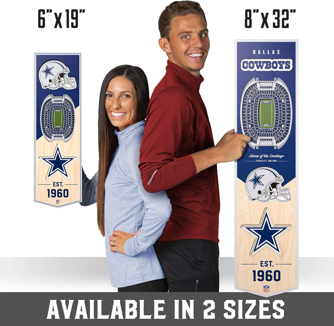 YouTheFan NFL 3D Stadion Banner, 15,2 x 48,3 cm Dallas Cowboys, Dallas Cowboys