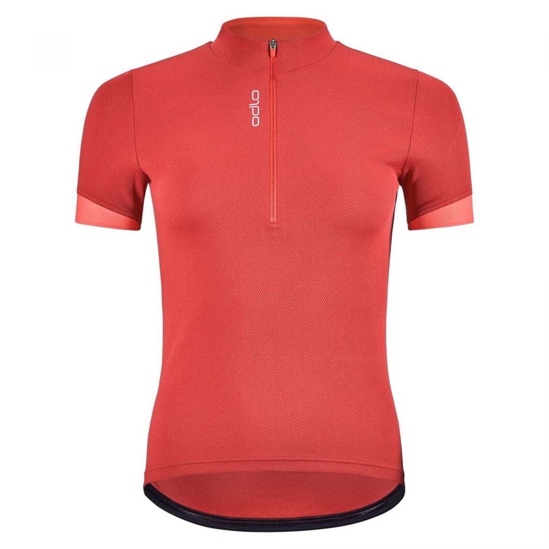 Odlo Damen Essentials_411971 Radtrikot halber Reissverschluss (1er Pack) S American Beauty - Cayenne