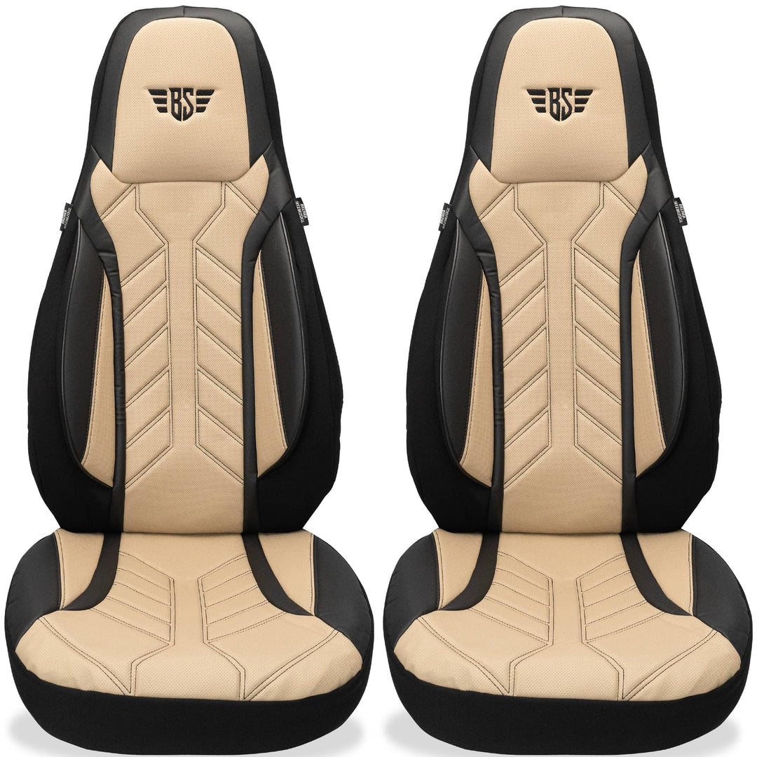 BREMER SITZBEZÜGE Mass Sitzbezüge Schonbezüge für Ford Fiesta MK 7 DPL507 DPL507 - Schwarz/Beige Fie