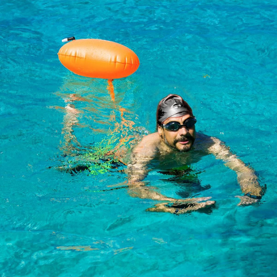 2 Pack Schwimmen Boje Schleppschwimmer für Open Water Schwimmen gut sichtbar Schwimmer Dry Bag wasse