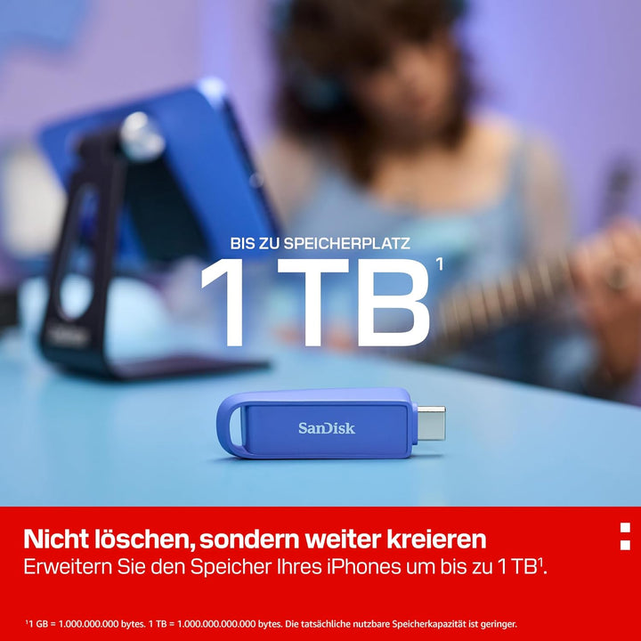 SANDISK Phone Drive mit USB Type-C 512 GB (Flash-Laufwerk für Smartphones, Tablets und Computer, 150